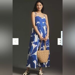 Anthropologie Blue and White Maxi